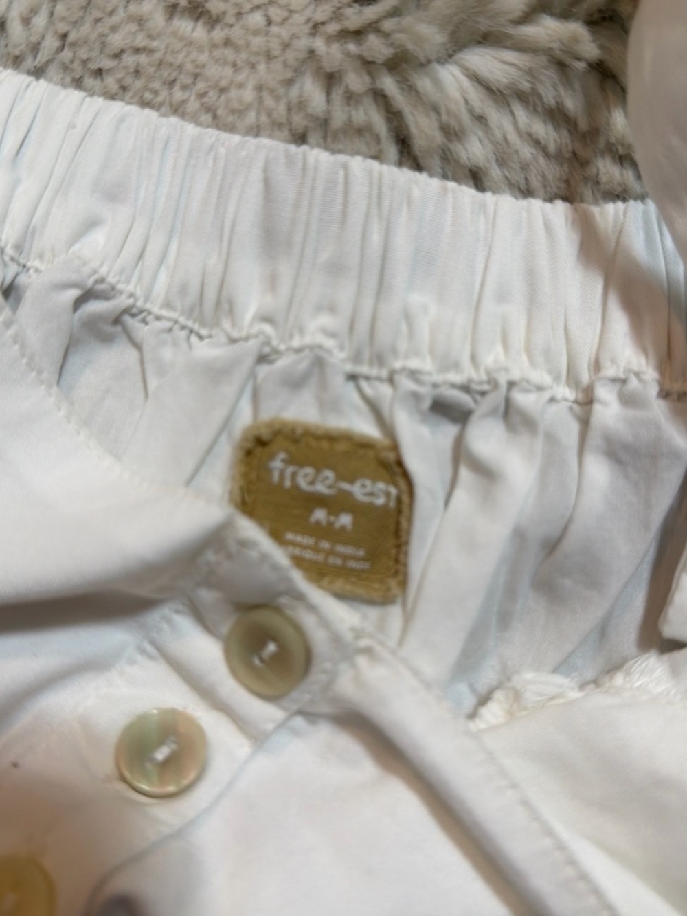 Free People Cream Ruffled Mini Dress - Picture 2 of 3